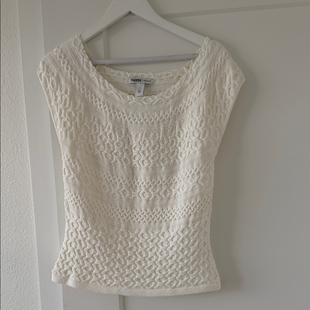 White House Black Market Ivory Knit Top